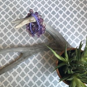 Purple bead elastic bracelet